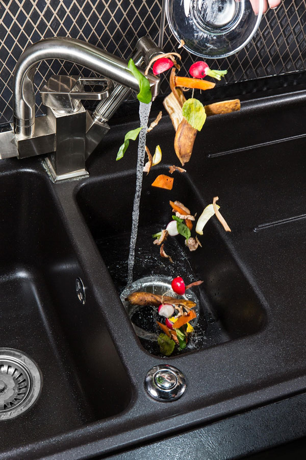 Sink with food waste